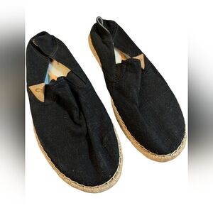 Olukai Kaula Pa‘a Kapa Women’s Linen Espadrilles Black